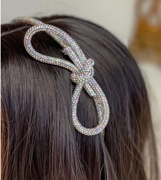 Iridescent Bow Jeweled Headband