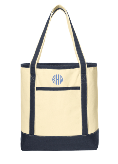 Monogrammed Canvas Boat Tote – Gifted Boutique LLC