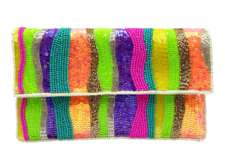 Vibrant Brights Beaded Clutch