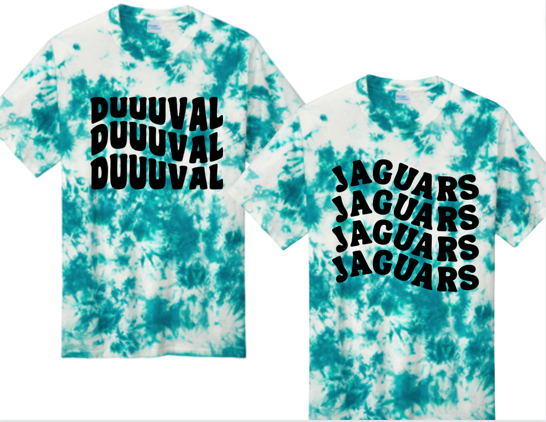 DUUUVAL and Jaguars Wavy Tie Dye Tee