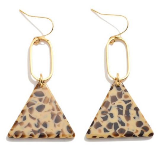 Leopard Acrylic Triangle Earrings