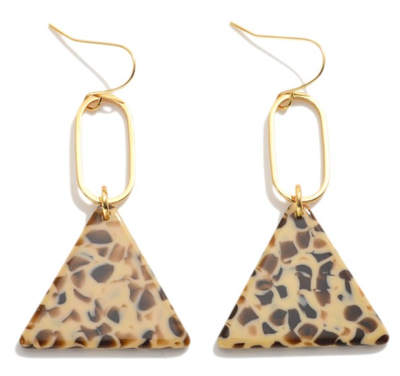 Leopard Acrylic Triangle Earrings