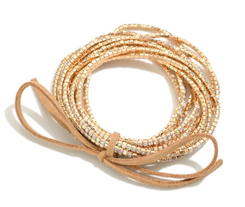 Dainty Rhinestone Shimmer Bracelet Stack