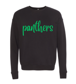 Panthers Cursive Puff  Design Luxe Sweatshirts