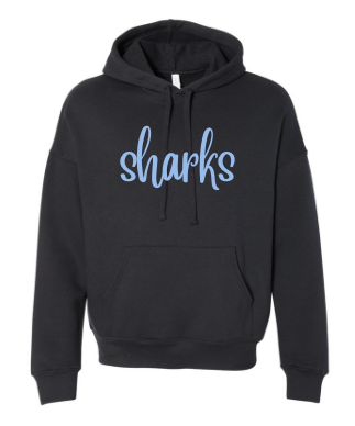 Sharks Cursive Puff  Design Luxe Sweatshirts