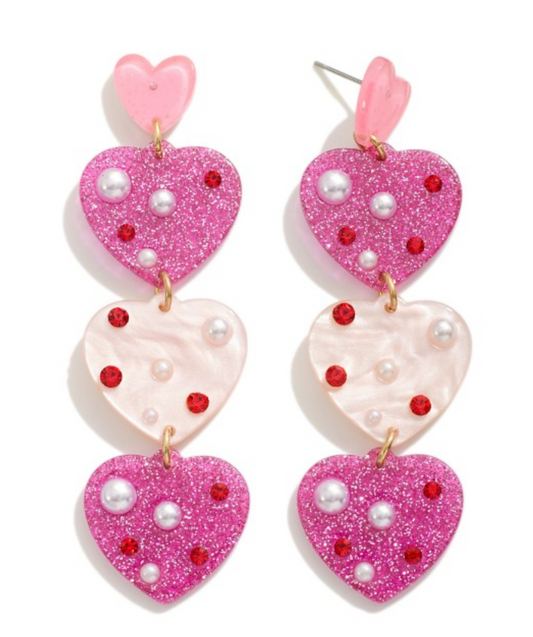 Acrylic Hearts Earrings