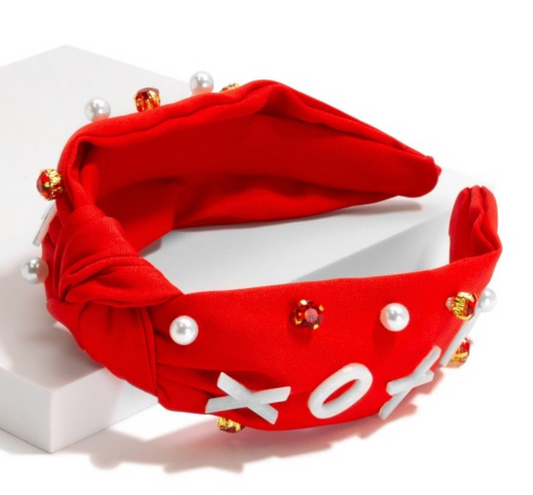 XOXO Beaded Valentine's Day Headband