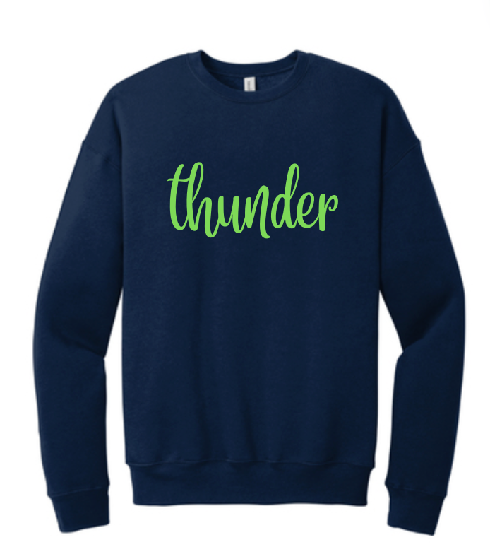 Thunder Cursive Puff  Design Luxe Sweatshirts