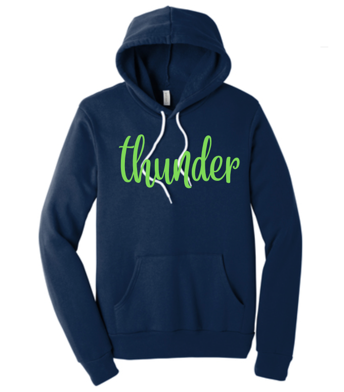 Thunder Cursive Puff  Design Luxe Sweatshirts