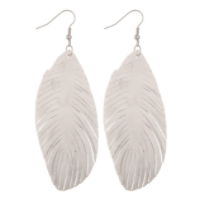 White Suede Feather Earrings