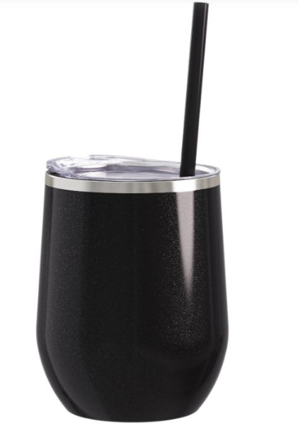 Stainless Steel Wine Tumbler with Lid and Straw
