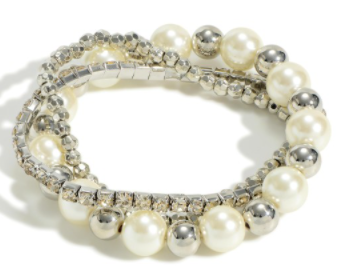 Sparkle and Pearl Bracelet Stack