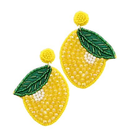 Lemon Squeeze Beaded Statement Earrings