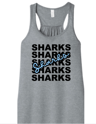 PVHS Sharks on Repeat Shirt and Tank