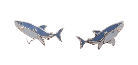 Shark Enamel Stud Earrings