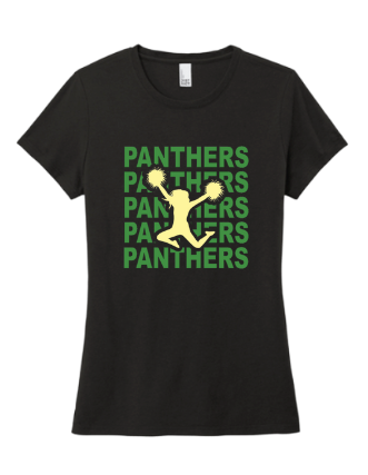 Cheer Panthers on Repeat Ladies Fit Tees