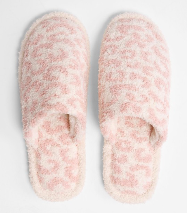 Pink Leopard Soft Slippers