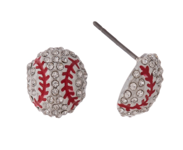 Baseball Sparkle Stud Earrings