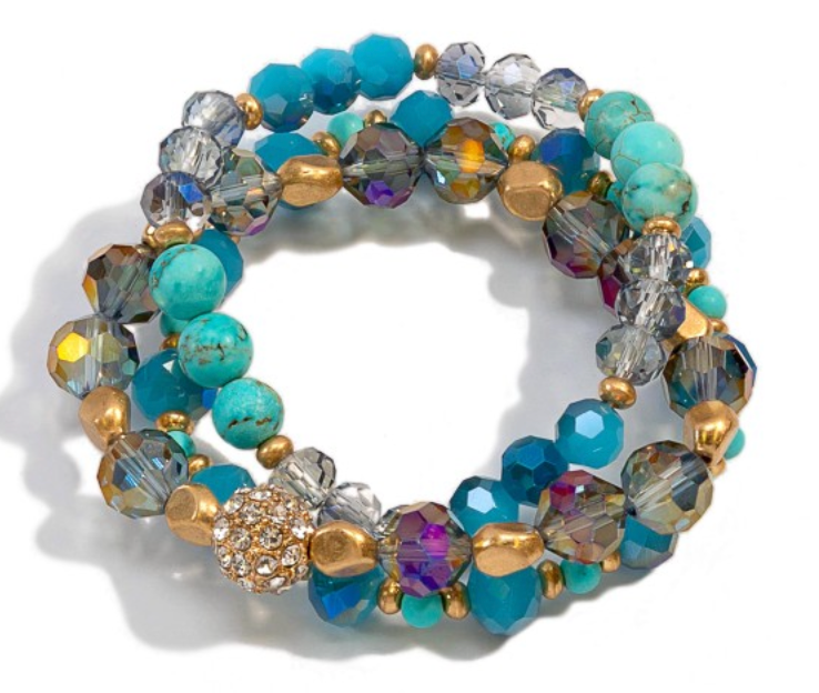 Turquoise Crystal Bracelet Stack