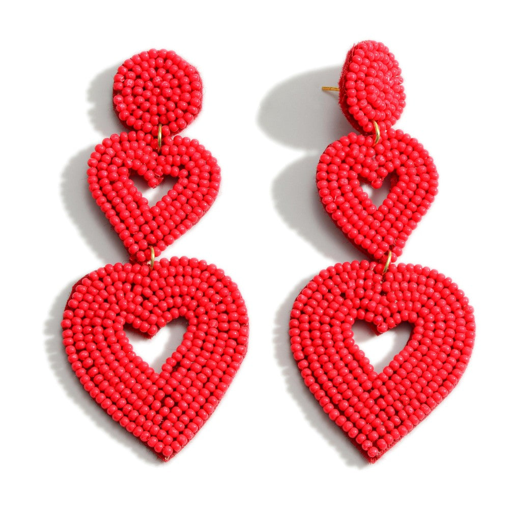 Triple Heart Statement Earrings